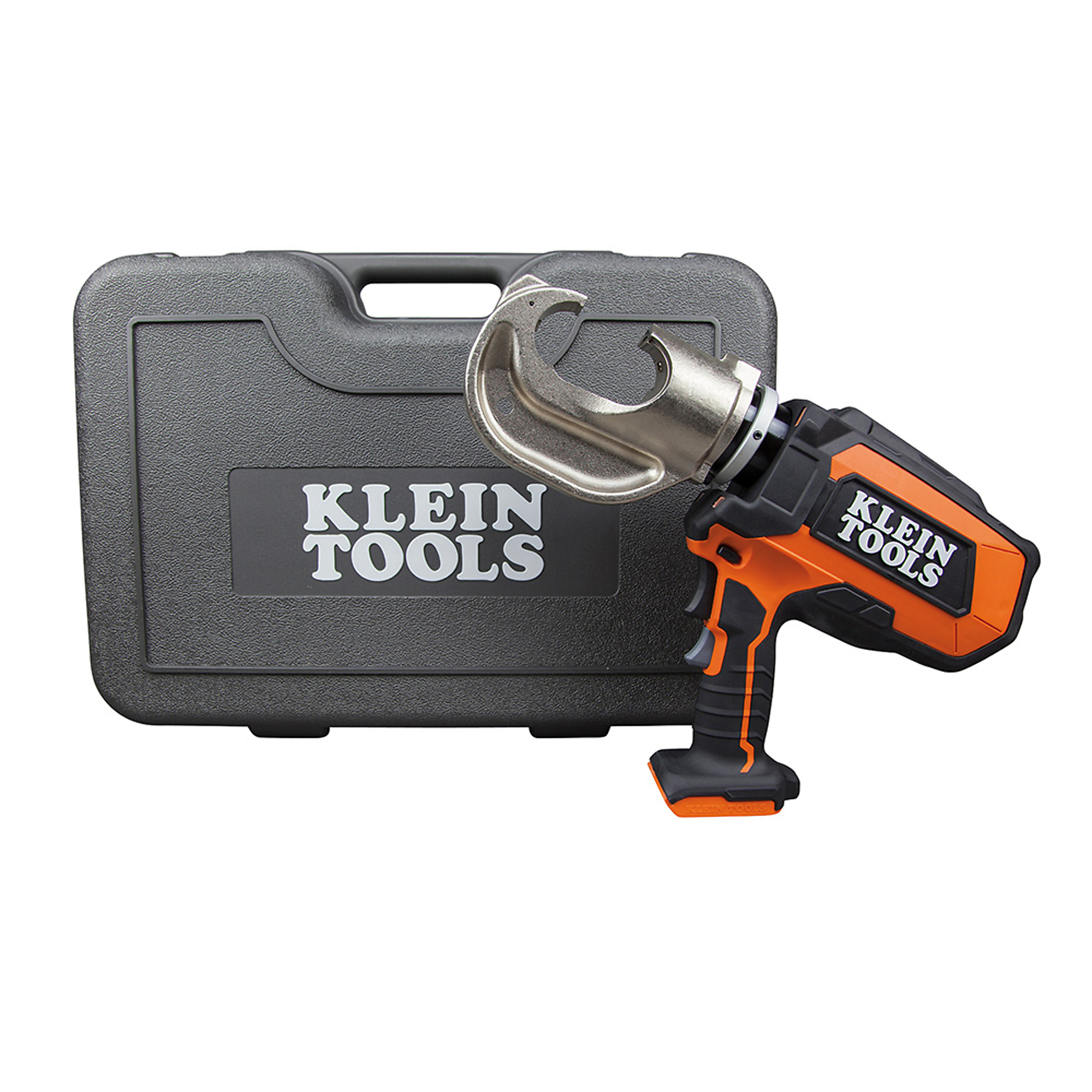 Klein Tools Battery-Operated 12-Ton Crimper with Case — 360° Rotating Head, 4 Working Lights, Model# BAT20-12T165